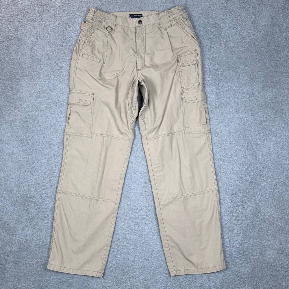 5.11 Tactical Series Mens Khaki Ripstop‎ Cargo Pants 34x32 Tan Outdoor Hiking